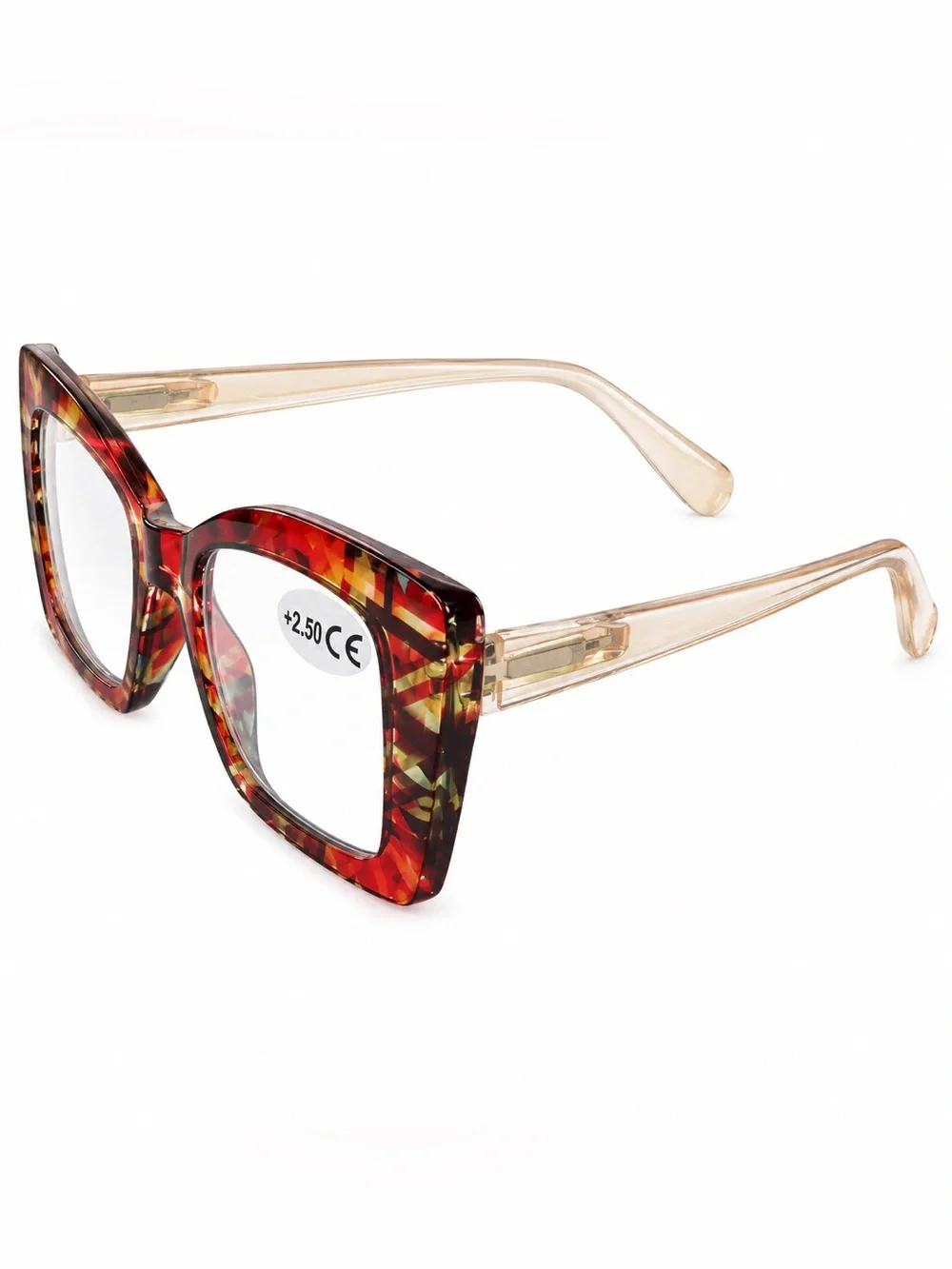 Tortoiseshell Red Square Women's Eyeglass Frames